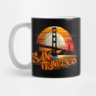 Golden Gate Bridge San Francisco Graffiti Design Mug